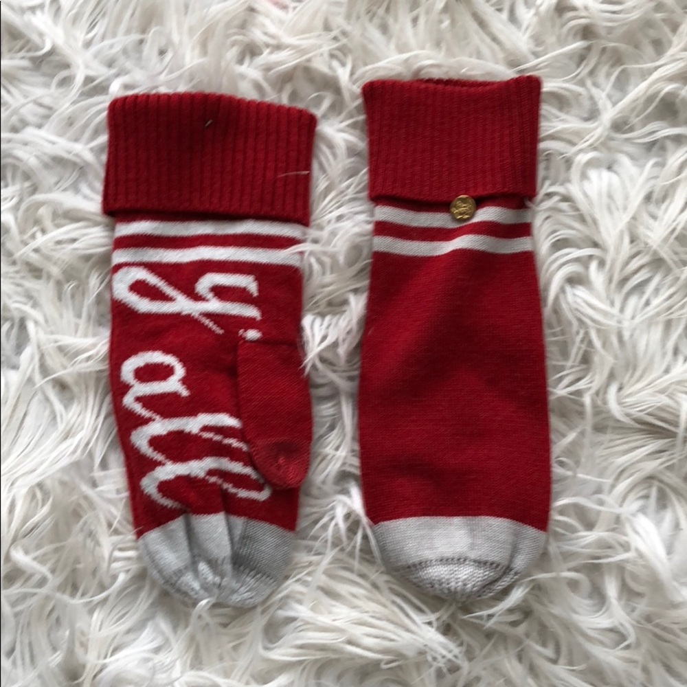 NEW • Draper James • Go Y’all Mittens Red Gray - Picture 2 of 3